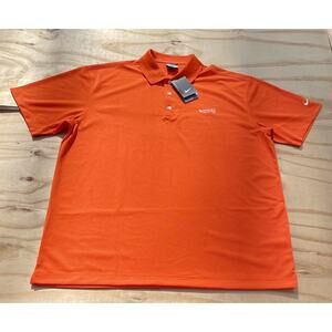 NIKE Short Sleeve Polo Shirt Dri-Fit Golf Logo‎ Men's Orange SIZE XL NWT